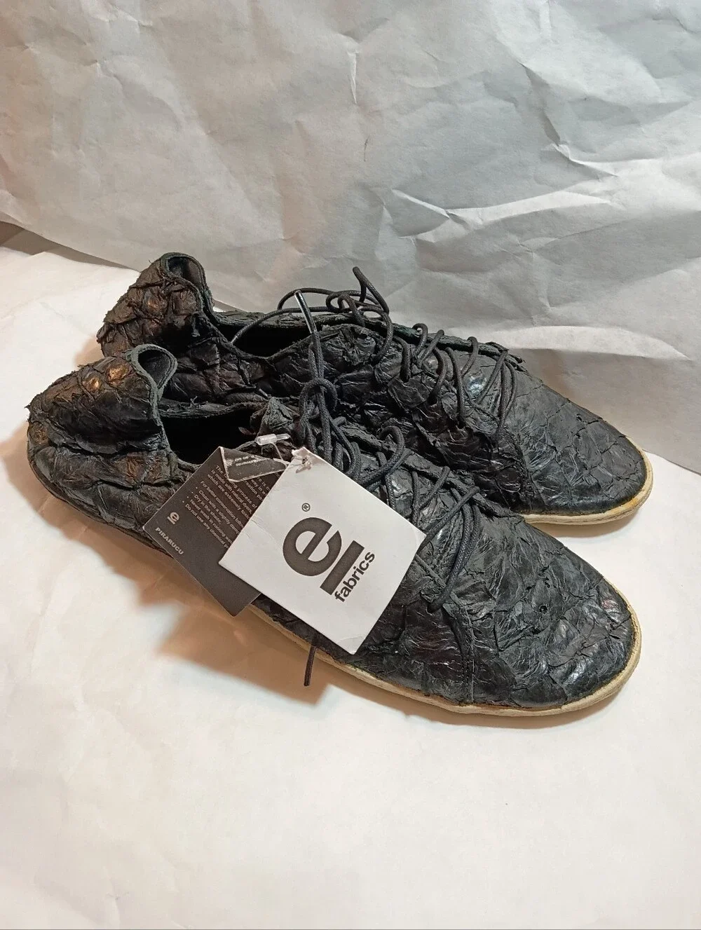 Osklen Mens Authentic Fish Animal Skin Pirarucu Low Top Display Mew shoes